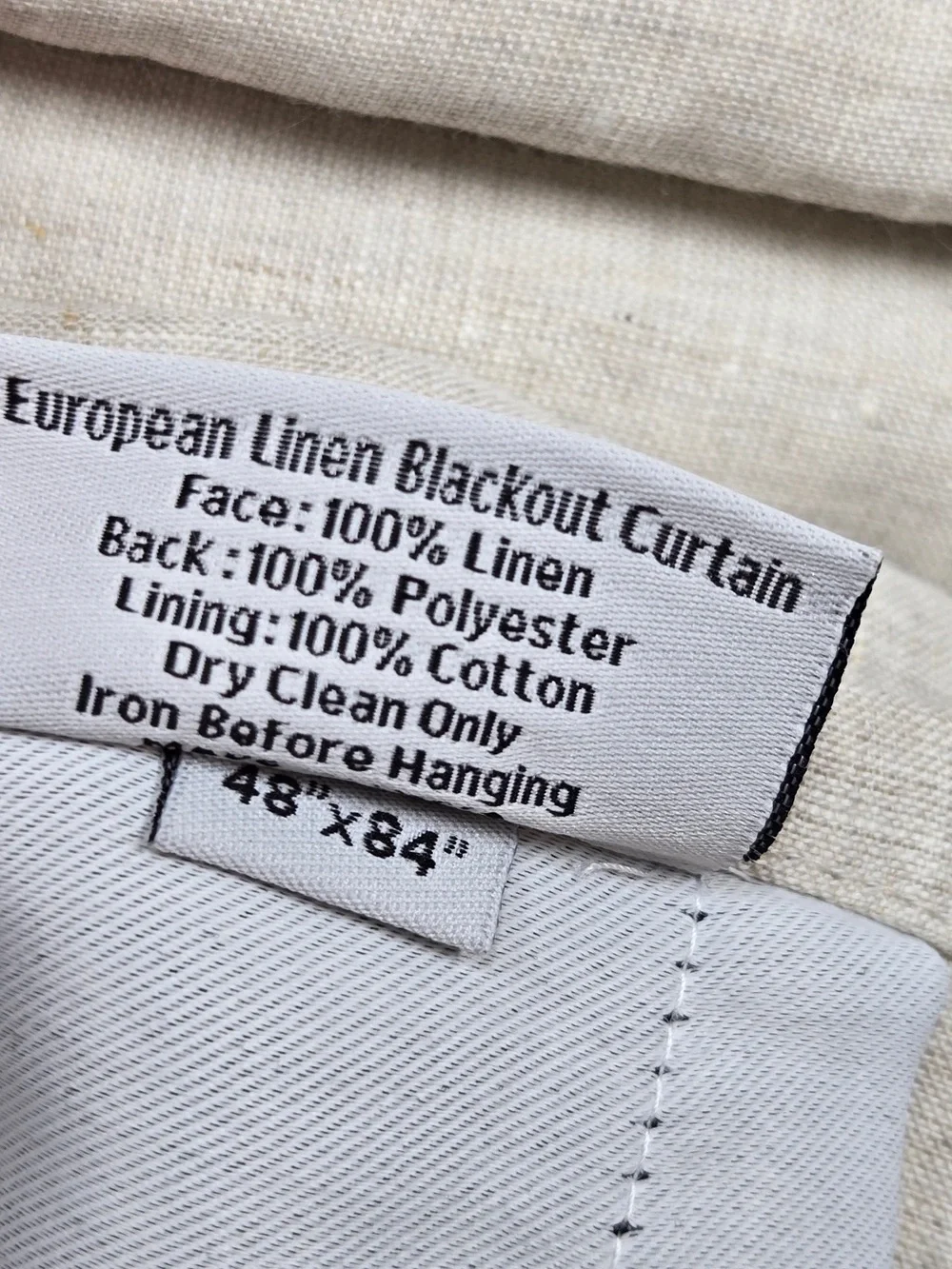 NWT QUINCE Set Of 2 48x84 European Linen True Blackout Curtains Flax 9967